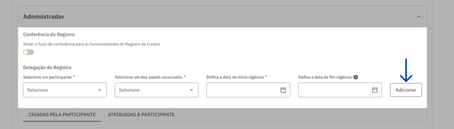 Formulário de Nova Delegação