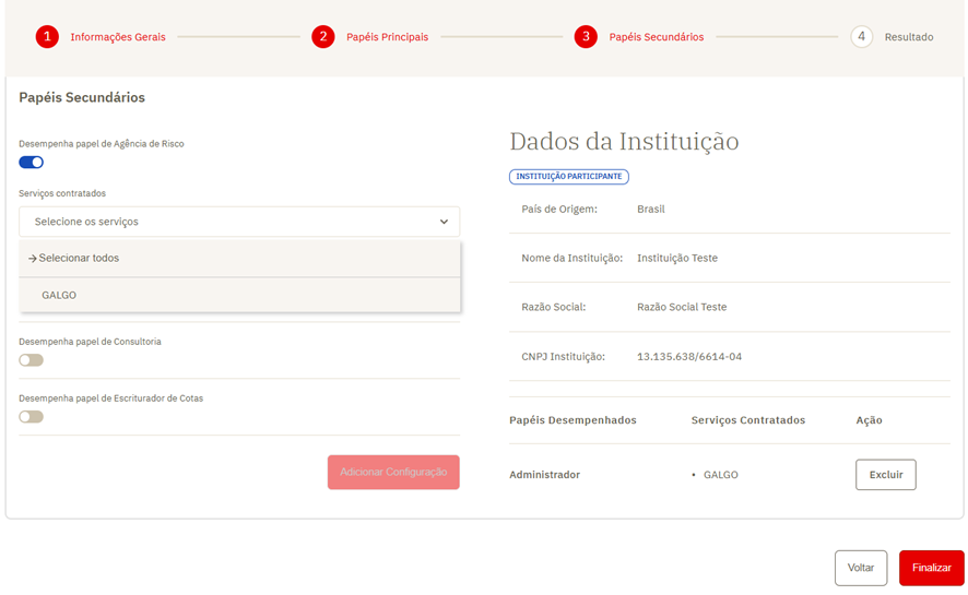 Papéis Secundários